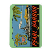 Pearl Harbour, Hawaii Vintage Reisen Flexibel Magnet (Vertikal)