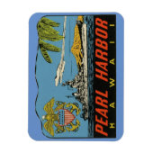 Pearl Harbour, Hawaii Vintage Travel Flexible Magn Magnet (Vertikal)