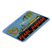 Pearl Harbour, Hawaii Vintage Travel Flexible Magn Magnet (Linke Seite)