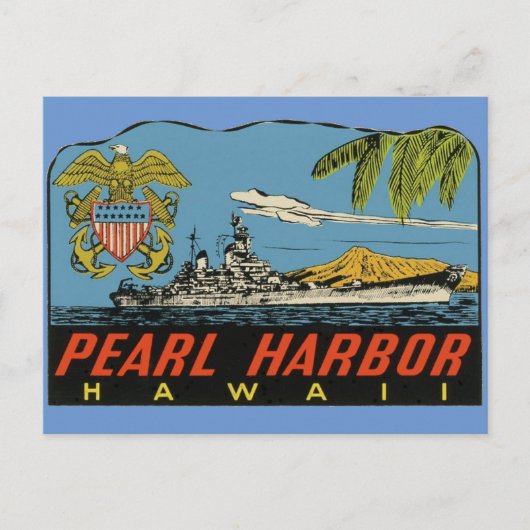 Pearl Harbour, Hawaii Vintage Travel Postcard Postkarte (Vorderseite)
