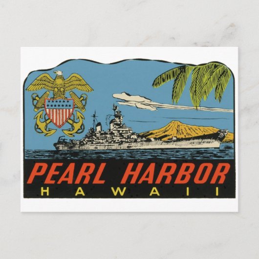 Pearl Harbour, Hawaii Vintage Travel Postkarte (Vorderseite)