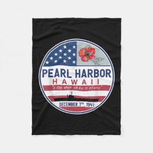 Pearl Harbour Memorial Hawaii Vintager Tag der Fla Fleecedecke