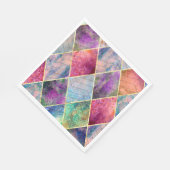 Pearl Harlequin Herringbone Trippy Hippie Rainbow Serviette (Ecke)