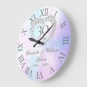 Pearl Heart 30. Hochzeitstag Große Wanduhr (Winkel)
