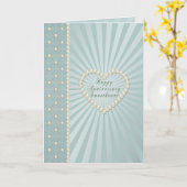 Pearl Heart Anniversary Grußkarte Karte (Gelbe Blume)