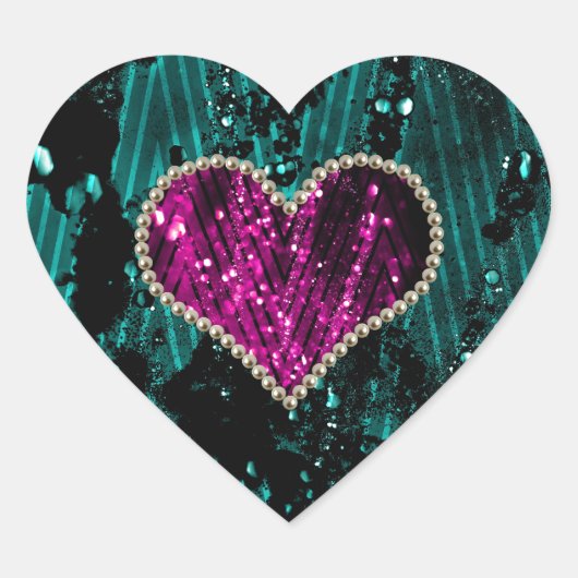 Pearl Heart Herz-Aufkleber (Vorderseite)