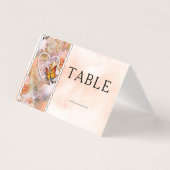 Pearl Heart Orange Floral Butterfly Tischnummern (Vorderseite)