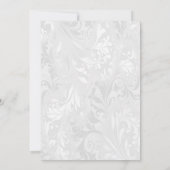 Pearl Hearts & Blume Damask Wedding Empfang Einladung (Rückseite)