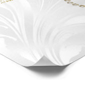 Pearl Hearts & Blume Damask Wedding Poster (Ecke)