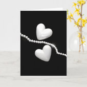 Pearl Hearts on Black Karte (Gelbe Blume)