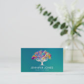 Pearl Helping Hands Tree Business Card Visitenkarte (Stehend Vorderseite)