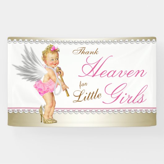 Pearl High Heel Princess Angel Baby Dusche Banner (Horizontal)