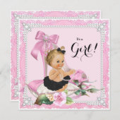 Pearl High Heel Shoe Baby Shower Einladung (Vorne/Hinten)