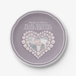 Pearl Hochzeitstag Foto Herzpapier Platte Pappteller