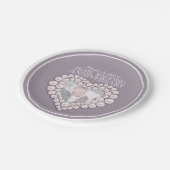 Pearl Hochzeitstag Foto Herzpapier Platte Pappteller (Schrägansicht)