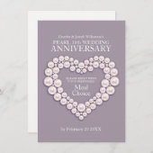 Pearl Hochzeitstag Menü Optionen Karte (Vorne/Hinten)