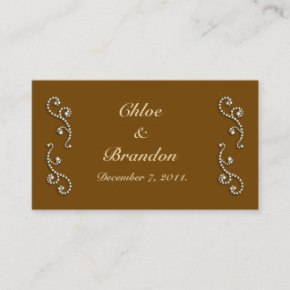 Pearl Icing auf der Mocha Wedding Website Card Begleitkarte
