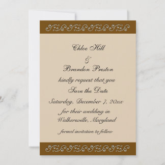 Pearl Icing auf Mocha Save the Date