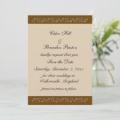 Pearl Icing auf Mocha Save the Date (Stehend Vorderseite)