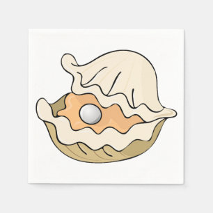 Pearl in einem Austernpapier Napkins Serviette