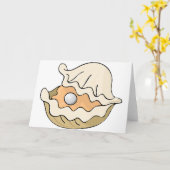 Pearl in einer Austerngrußkarte Karte (Gelbe Blume)