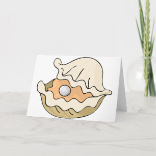 Pearl in einer Austerngrußkarte Karte