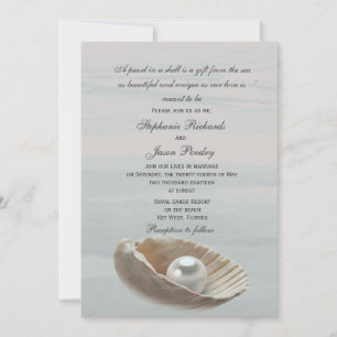Pearl in einer Muschel Einladung Hochzeit