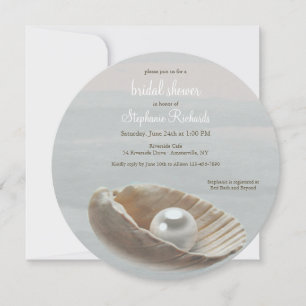 Pearl in Muschel Runde Bridal Dusche Einladung