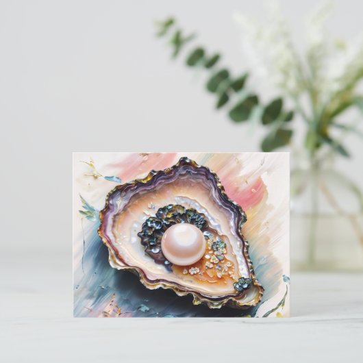 Pearl in Oyster Elegantes Meer Kunst, Dichtung und Postkarte (Stehend Vorderseite)