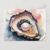 Pearl in Oyster Elegantes Meer Kunst, Dichtung und Postkarte (Vorderseite)
