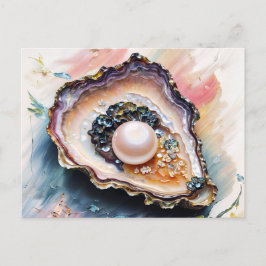 Pearl in Oyster Elegantes Meer Kunst, Dichtung und Postkarte