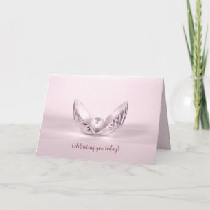 Pearl in seashell birthday karte