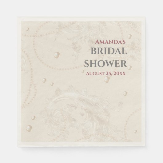 Pearl Jewels Brautparty Serviette (Vorderseite)