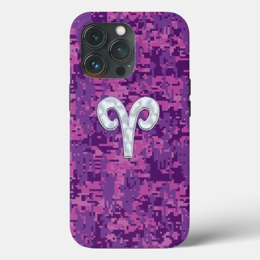 Pearl Like Aries Zodiac Sign auf Camouflage Case-Mate iPhone Hülle (Rückseite)