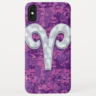 Pearl like Aries Zodiac Sign Pink Camouflage Case-Mate iPhone Hülle