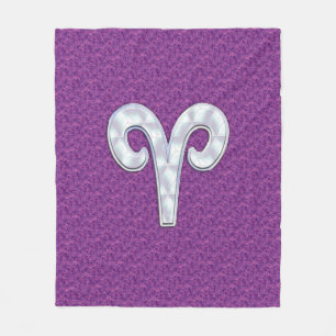 Pearl like Aries Zodiac Sign Pink Camouflage Fleecedecke