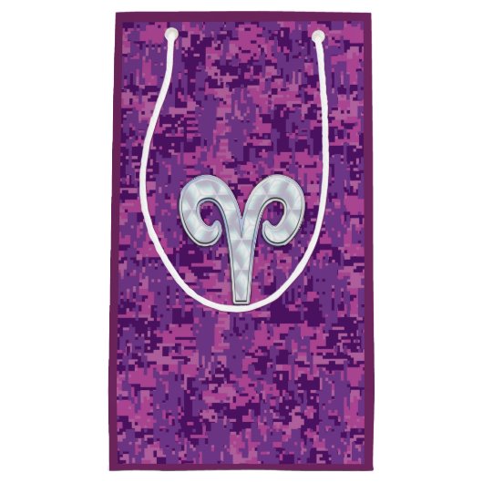 Pearl like Aries Zodiac Sign Pink Camouflage Kleine Geschenktüte (Vorderseite)