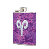 Pearl Like Aries Zodiac Symbol Digital Camouflage Flachmann (Links)