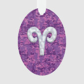 Pearl Like Aries Zodiac Symbol Digital Camouflage Ornament (Vorderseite)