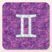 Pearl Like Gemini Zodiac Sign auf der digitalen Ca Rechteckiger Pappuntersetzer (Vorderseite)