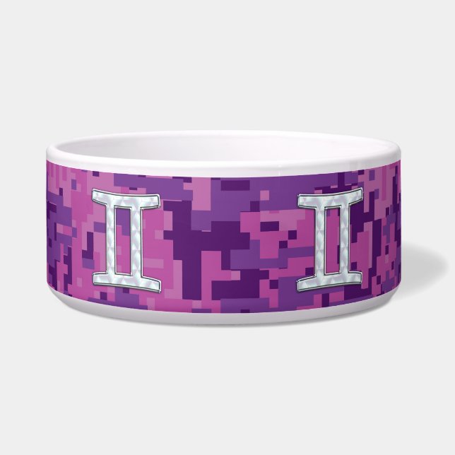 Pearl like Gemini Zodiac Symbol Digital Camouflage Napf (Vorderseite)