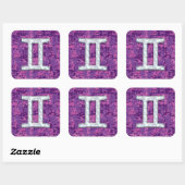 Pearl like Gemini Zodiac Symbol Digital Camouflage Quadratischer Aufkleber (Blatt)