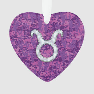 Pearl Like Taurus Zodiac Sign Fuchsia Digitale Cam Ornament
