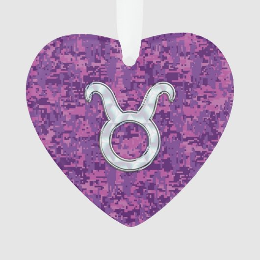 Pearl Like Taurus Zodiac Sign Fuchsia Digitale Cam Ornament (Vorderseite)