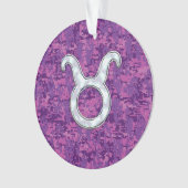 Pearl Like Taurus Zodiac Sign Fuchsia Digitale Cam Ornament (Vorderseite)