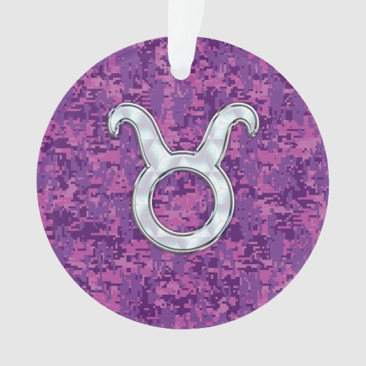 Pearl Like Taurus Zodiac Sign Fuchsia Digitale Cam Ornament (Vorderseite)