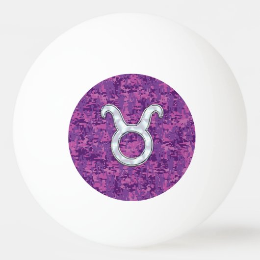 Pearl Like Taurus Zodiac Sign Fuchsia Digitale Cam Tischtennisball (Vorderseite)