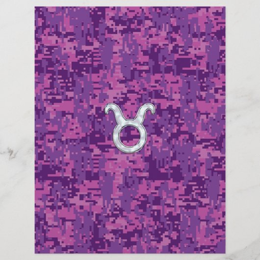 Pearl Like Taurus Zodiac Symbol on Digital Camo (Vorderseite)
