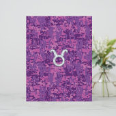 Pearl Like Taurus Zodiac Symbol on Digital Camo (Stehend Vorderseite)