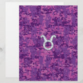 Pearl Like Taurus Zodiac Symbol on Digital Camo (Vorne/Hinten)